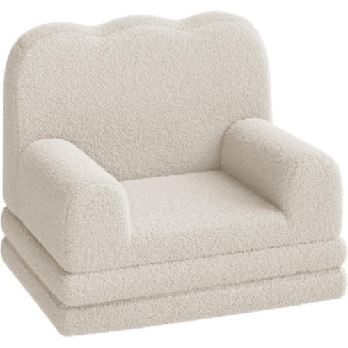 Mercer41 Couch, 2-in-1 Comfy Toddler Couch Fold Out, Convertible Sofa to Lounger Foam Chair with Soft Sherpa | Wayfair