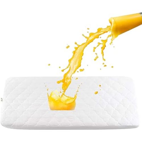 Bamuho Waterproof Pack and Play Sheets Fitted Quilted, 100% Cotton Pack and Play Mattress Protector, Fits Graco Pack n Play, Baby Portable Mini Cribs, Gourd Pattern Quilted - 39" x 27"