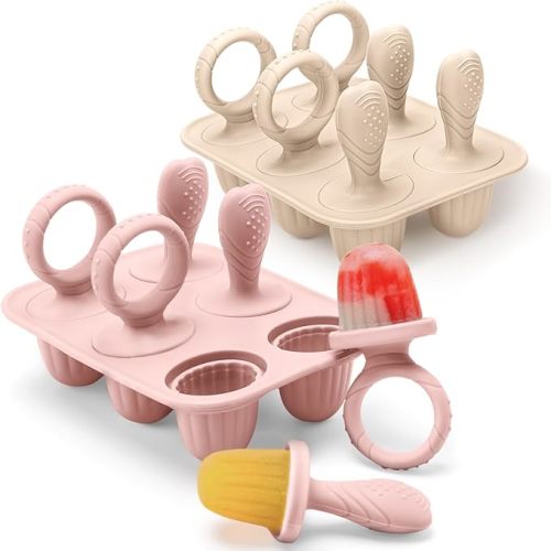 Silicone Toddlers Popsicle Molds with Sticks, 2Packs Mini Popsicles Molds for Baby Breastmilk Popsicle Molds for Teething Relief, Frozen Treats Maker Popsicle Maker Ice Pop Mold for Babies Kids