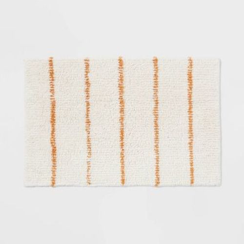 20"x30" Modern Tufted Stripe Bath Rug Yellow/cream - Threshold™
