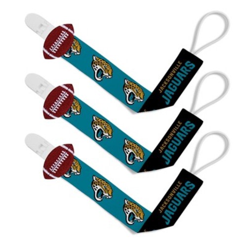 BabyFanatic Officially Licensed Unisex Baby Pacifier Clip 3-Pack NFL Jacksonville Jaguars.