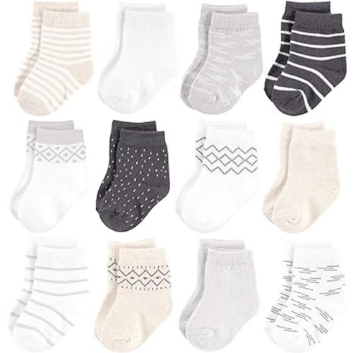 Touched by Nature Unisex Baby Organic Cotton Socks - Modern Neutral - 12