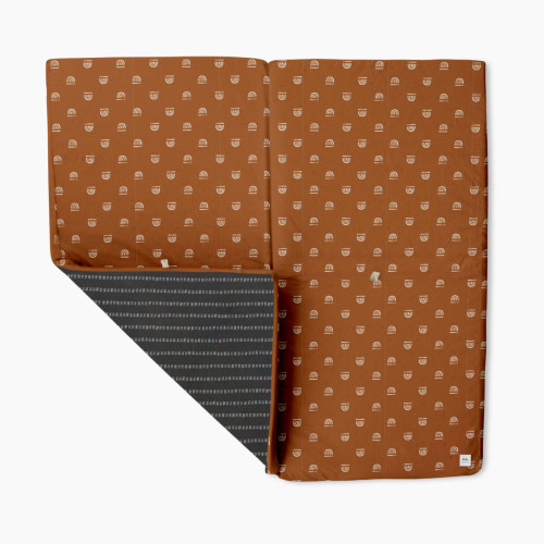 Toki Mats Mega Padded Play Mat - Rainbow Stamp In Rust, Non-Organic Insert