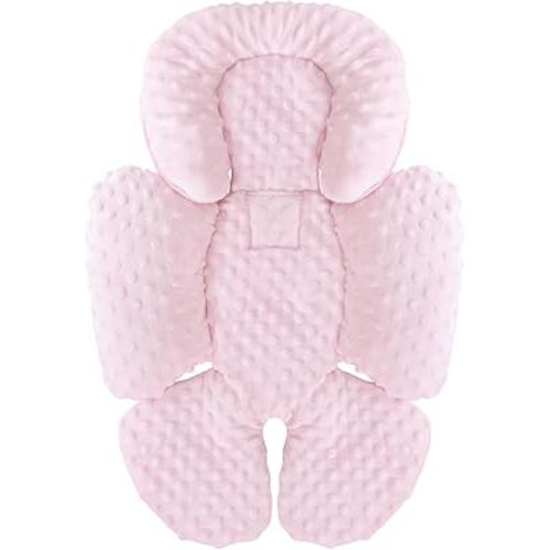 KAKIBLIN Infant Car Seat Insert, Baby Carseat Head & Body Support for Newborn, 2-in-1 Reversible Baby Car Seat Cushion, Soft Stroller Cushion Insert for CarSeats, Bouncer, Strollers (Pink)