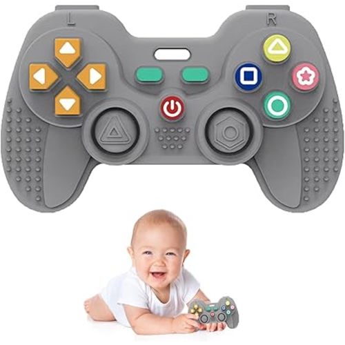 Hooku Silicone Teething Toys for Babies 0-6 Months, Teethers for Babies 6-12 Months, Remote Teether for Baby, Sensory Toys for Babies, Baby Chew Toys