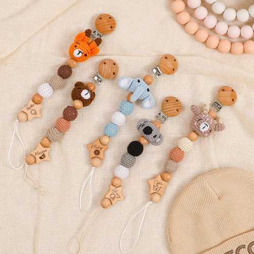 Personalized Pacifier Clip With Baby Name, Custom Newborn Soother Clip, Baby Shower Gift, Cute Pacifier Chain, Newborn Birth Gift, Pacifier