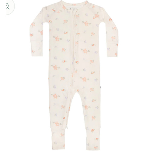 Pastel Floral Small Ribbed Zip Romper