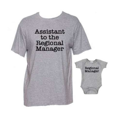Assistant to the Regional Manager Shirt and Regional Manager Bodysuit | New Dad Gift | Father's Day | Daddy and Baby Matching Shirt Set