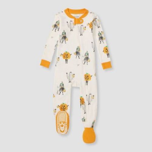 Burt's Bees Baby® Baby Snug Fit Halloween Costume Footed Pajama - Off-white/orange 18m