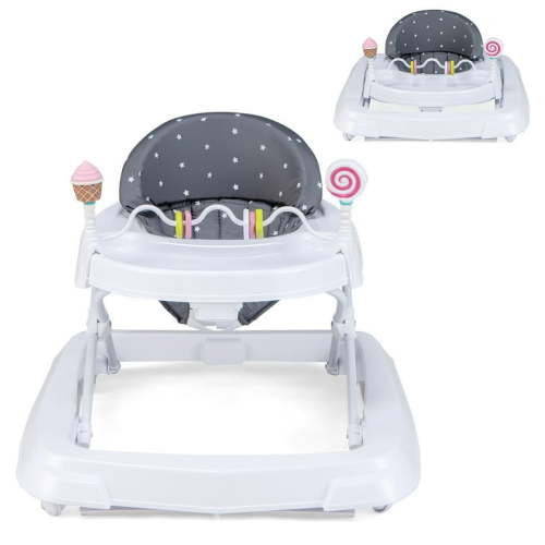 Infans Foldable Baby Activity Walker w/ Adjustable Height& Detachable Seat Cushion
