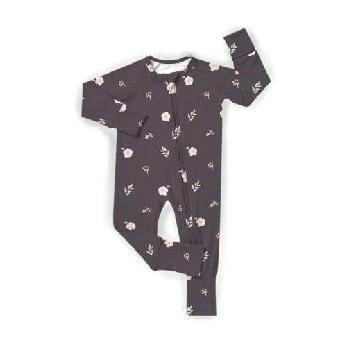 Plum Floral Zipper Romper – Laney Baby 6-12 Months