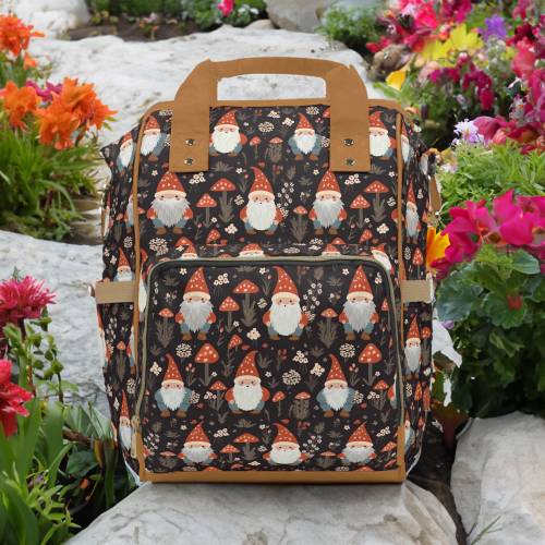 Garden Gnomes with Mushrooms Diaper Bag, Bringing a Bit of Enchantment Everywhere You Go