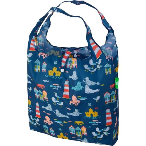 ECO CHIC Foldable Reusable Grocery Bags - Lightweight, Recycled & Reusable Shopping Bag - Waterproof Packable Tote