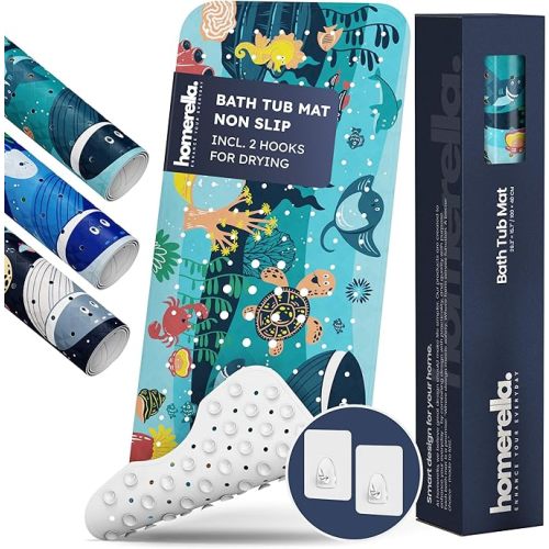 Non-slip Bath Tub Mat - Turquoise Ocean Friends