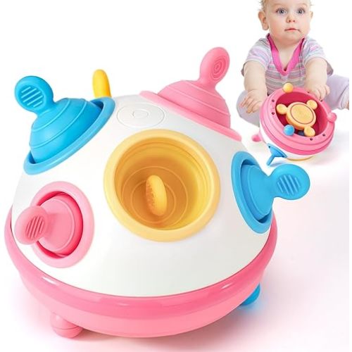 hahaland 1 Year Old Girl Gifts - Montessori Toys Baby Toys 12-18 Months for Sensory Toys Pop Fidget Spinning Toy for 1-3-Year-Old Gift Infant Toy for 12-18 Month Birthday Gifts Easter Basket Stuffers