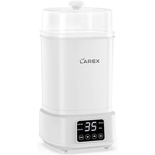 Larex Bottle Sterilizer and Dryer, Compact Electric Steam Baby Bottle Sterilizer, Baby Bottle Sterilizer and Dryer for Baby Bottles, Pacifiers, Breast Pump Parts, and Teething Toys