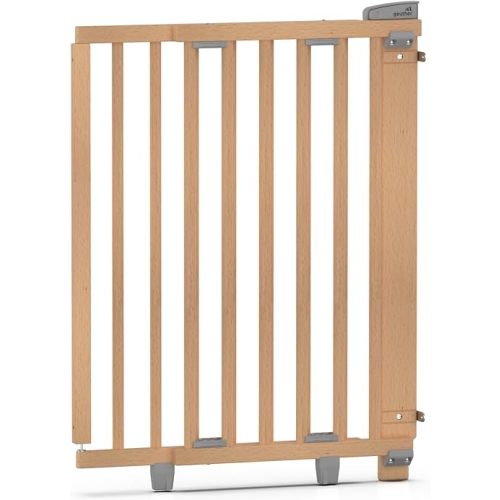 23-52" Wooden Baby Gate for Stairs and Doorways | Extra Tall/Extra Wide/Extra Safety | Dog Gate for Stairs | 1-Hand Operation | 2-Step Safety Lock | Natural Material (22.8-36.6")