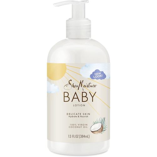 SheaMoisture Baby Lotion for All Skin Types 100% Virgin Coconut Oil to Hydrate and Nourish Delicate Skin and Clear Skin 13 oz