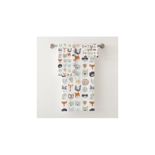 Friendly Faces | Cute Animal Portraits Bath Towel Set | Zazzle.com