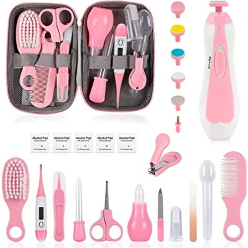 Baby Grooming Kit, Infant Safety Care Set with Hair Brush Comb Nail Clipper Nasal Aspirator Ear Cleaner,Baby Essentials Kit for Newborn Girls Boys