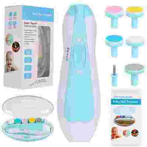 Silensys Baby Nail Trimmer, Electric Baby Nail Clippers, 6 in 1 Baby Nail File Nail File Baby Grooming Kit for Newborn Toddler or Adults, Blue