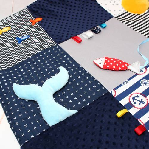 Playmat Baby, Montessori, Baby play rug, Nautical Nursery, Sensory baby mat, Nautical baby blanket, Baby activity mat, Nautical baby toys