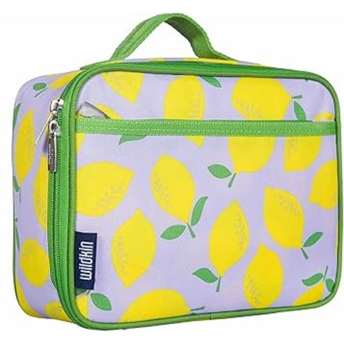 Wildkin Kids Insulated Lunch Box Bag for Boys & Girls, Reusable Kids Lunch Box is Perfect for Elementary, Ideal Size for Packing Hot or Cold Snacks for School & Travel Bento Bags (Lilac Lemonade)