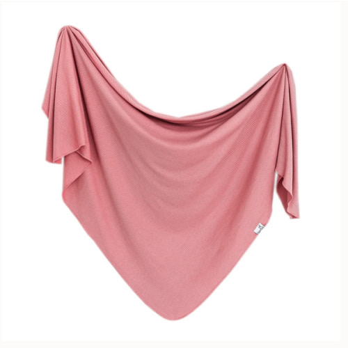 Rib Knit Swaddle Blanket - Rosewood – Copper Pearl