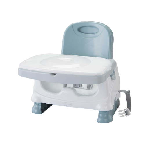 Fisher-Price Healthy Care Deluxe Booster Seat, Portable Infant & Toddler Dining Chair with Removable Eating Tray, Blue