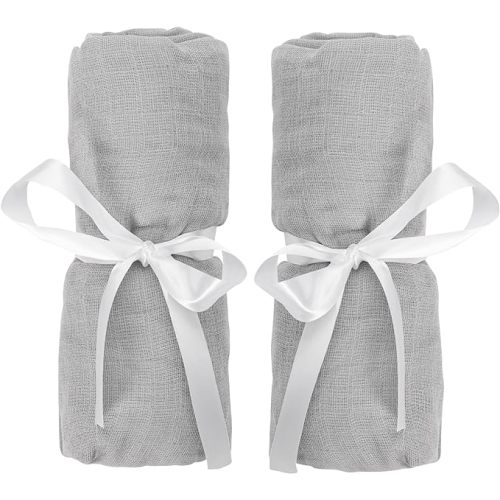 Newton Baby Fitted Sheets for Bassinet & Bedside Sleeper (2-Pack) - 100% Breathable, Washable and Ultra-Soft, 100% Muslin Cotton, 19" x 35", Grey