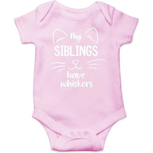 AW Fashions My Siblings Have Whiskers Baby Bodysuit Funny Cute Infant Outfit Romper Clothing Boys Girls