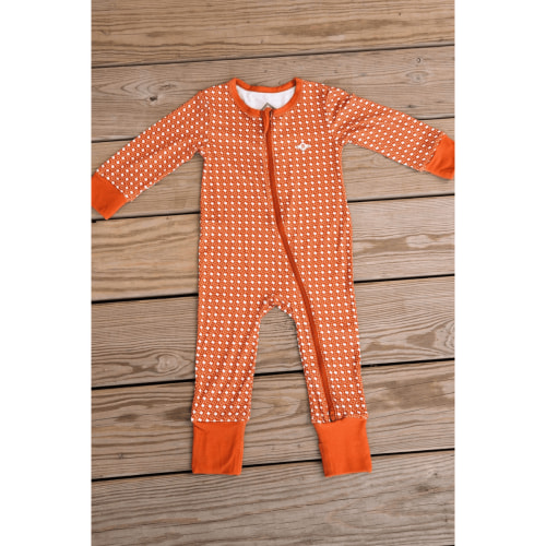 Baby Zip Up - Texas - Orange & White – BURLEBO