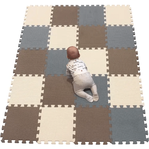 YIMINYUER® 20 Tiles (30cm×30cm×1cm Each Tile) Baby Soft Puzzle Play Mats, Kids Thick EVA Foam Floor, Toddlers & Children's Soft Interlocking Mat R06R10R12G301020