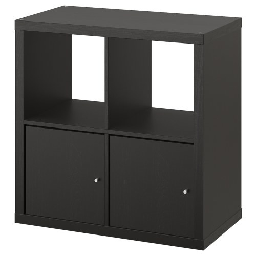 KALLAX Shelving unit - with 2 doors/black-brown 30 3/8x30 3/8 "