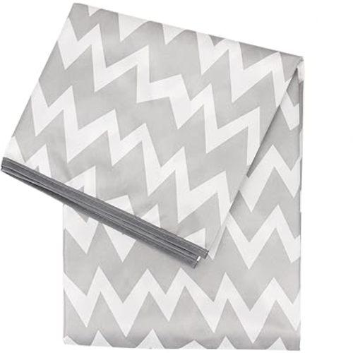 Bumkins Baby Splat Mat for Under High Chair, Babies Toddlers Eating Mess Mat, Waterproof Reusable Cloth for Arts and Crafts, Playtime Mat for Kids, Floors or Tables, Fabric 42inx42in, Gray Chevron