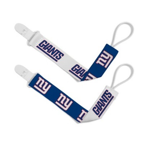 BabyFanatic Officially Licensed Unisex Pacifier Clip 2-Pack - NFL New York Giants - Officially Licensed Baby Apparel.