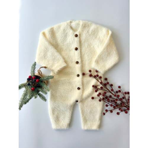 Holiday Fuzzy Romper | Buttercream