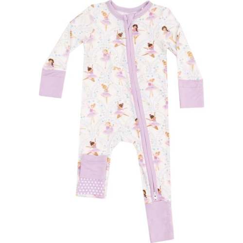 2 Way Zipper Romper, Bow Ballerinas - Angel Dear | Maisonette