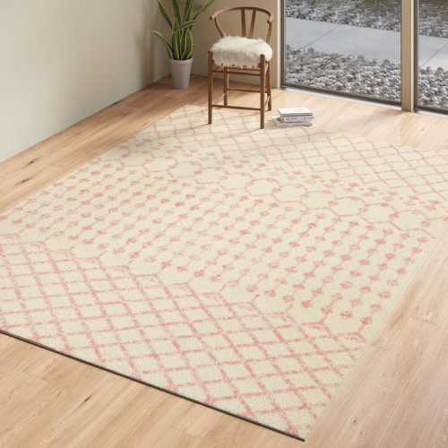 Amilla Geometric Pale Pink/Cream Area Rug