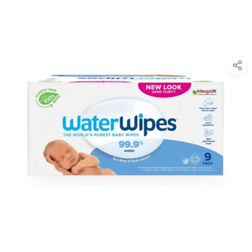 AED 160 (NOT 160 USD) WaterWipes Original Plastic Free Baby Wipes, 9 Packs Each of 60 Unscented Wet Wipes