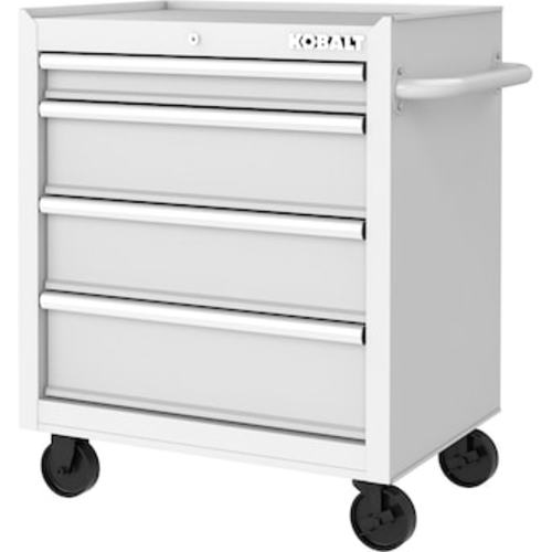 Kobalt 26.7-in W x 33-in H 4-Drawer Steel Rolling Tool Cabinet (White) in the Bottom Tool Cabinets department at Lowes.com