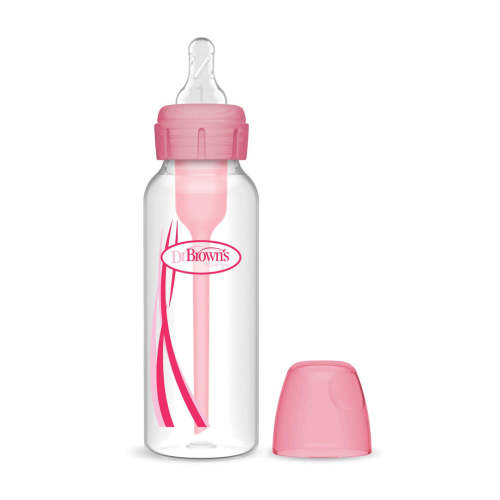 Dr. Brown's Natural Flow Anti-Colic Options+ Narrow Baby Bottle, with Level 1 Slow Flow Nipple