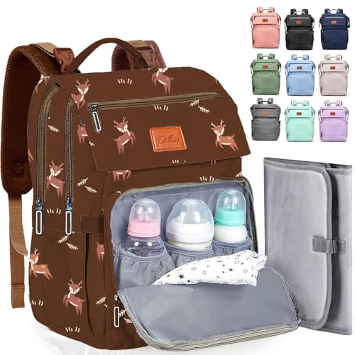 PILLANI Baby Diaper Bag Backpack - Large Bag for Boys & Girls, Waterproof Diaper Backpack - Travel Diaper Bags w/Changing Pad, Baby Registry Search & Shower Gifts - Essentials Must Haves Newborn Stuff