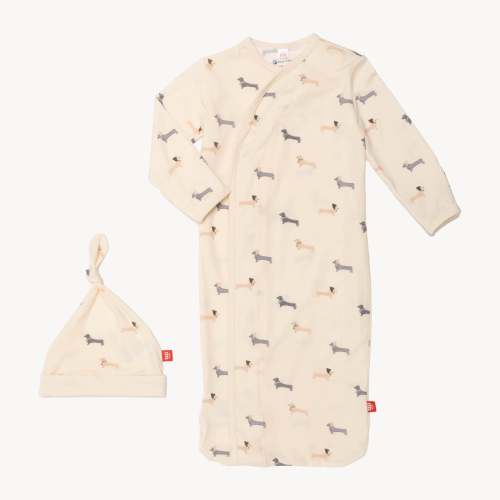 beenie von weinie modal magnetic cozy sleeper gown + hat set