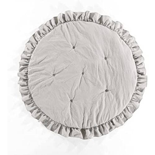 Lush Decor Baby Round Ruffle Play Mat, 36" Diameter, Gray