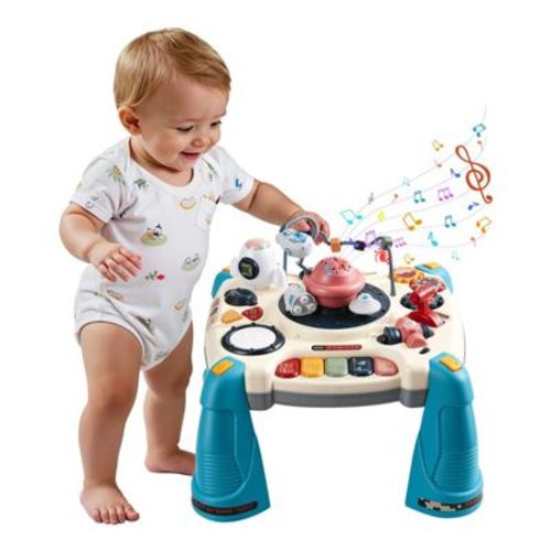 Baby Spacecraft Musical Table Toys for 1–3 Years Old, Learning Activity Desk with Star Projector & Sounds for Kids 6+ Months