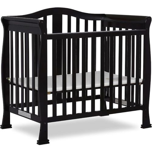 Dream On Me Addison 4-in-1 Convertible Mini Crib in Black, Greenguard Gold Certified, Non-Toxic Finishes, Built of New Zealand Pinewood, Comes with 1” Mattress Pad
