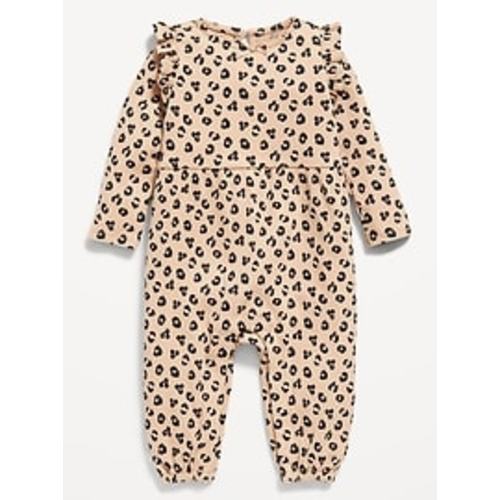 Long-Sleeve Ruffle-Trim Ribbed Jumpsuit for Baby | Old Navy