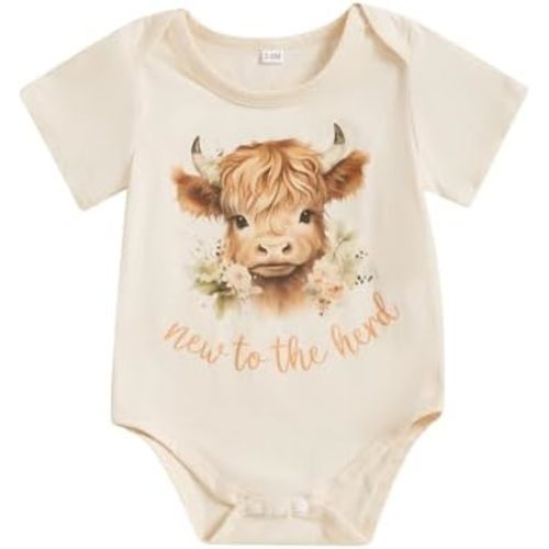 FIOMVA Western Baby Girl Clothes Newborn Cowgirl Boots Bow Bodysuit Infant Cute Romper Toddler Summer Top T Shirt Clothes