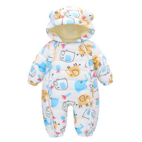 Kogui Snowsuit Baby Girl Baby Snowsuit Winter Clothes Infant Boy Girl Puffer Jacket Newborn One-Piece Coat with Hooded Size 3 6 Months (White,3-6 Months)